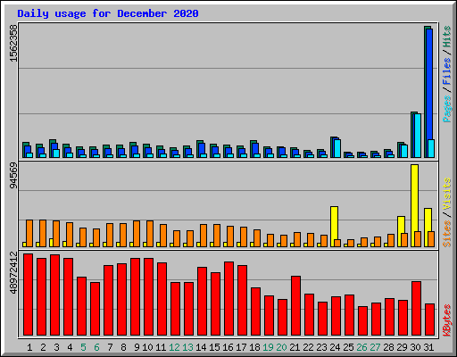 Daily usage for December 2020