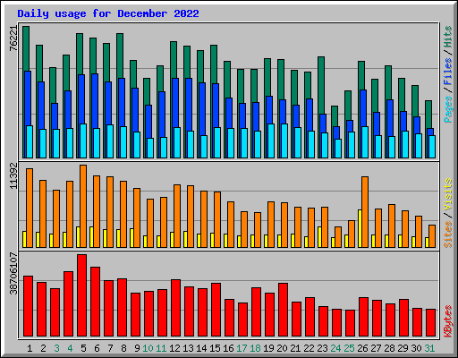 Daily usage for December 2022