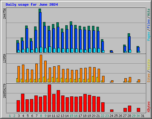 Daily usage for June 2024
