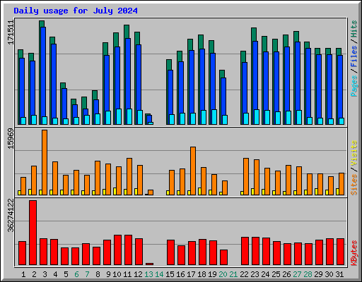 Daily usage for July 2024
