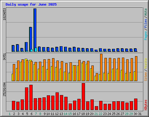 Daily usage for June 2025