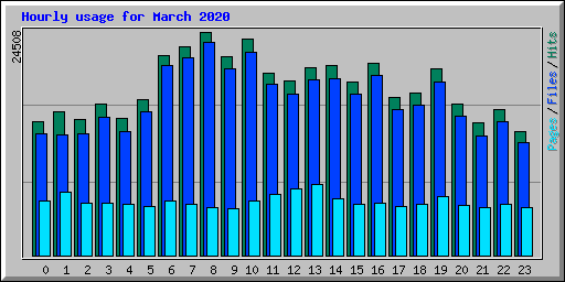 Hourly usage for March 2020