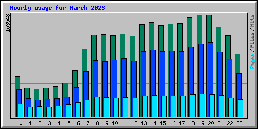 Hourly usage for March 2023