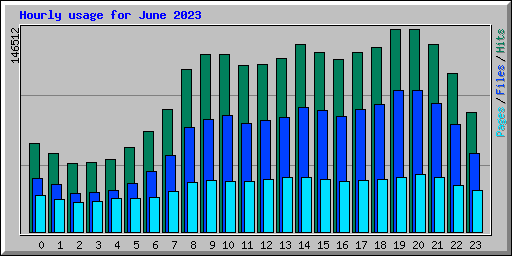Hourly usage for June 2023