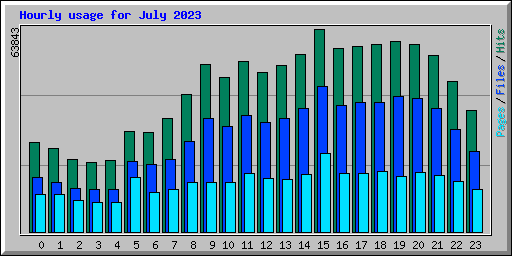 Hourly usage for July 2023