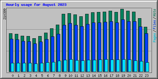 Hourly usage for August 2023