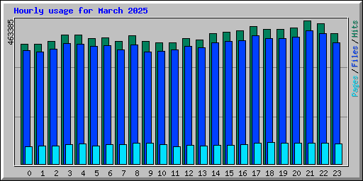 Hourly usage for March 2025