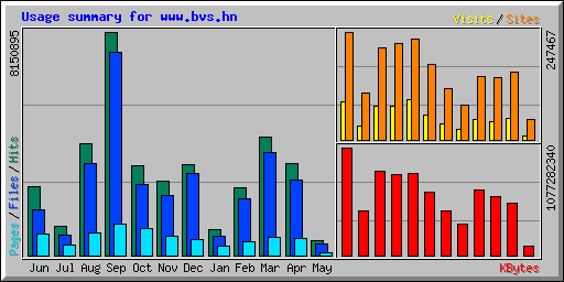 Usage summary for www.bvs.hn