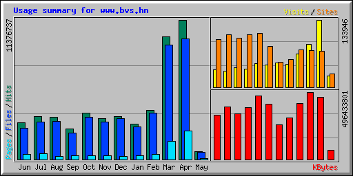 Usage summary for www.bvs.hn