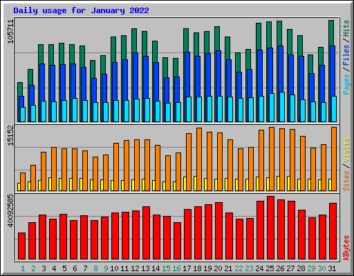 Daily usage for January 2022