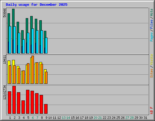 Daily usage for December 2025