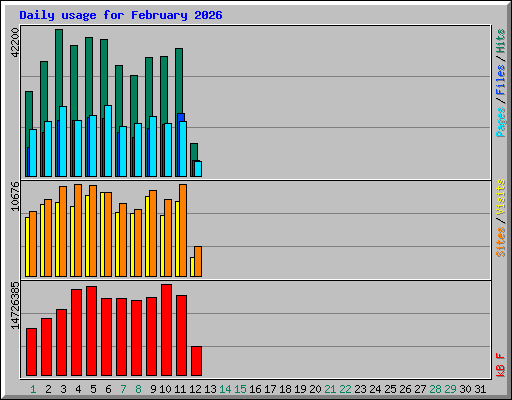 Daily usage for February 2026