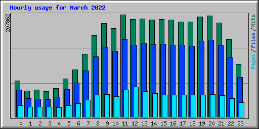 Hourly usage for March 2022