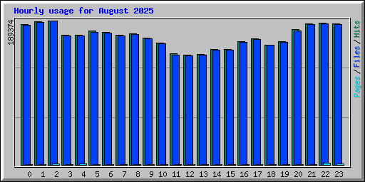 Hourly usage for August 2025