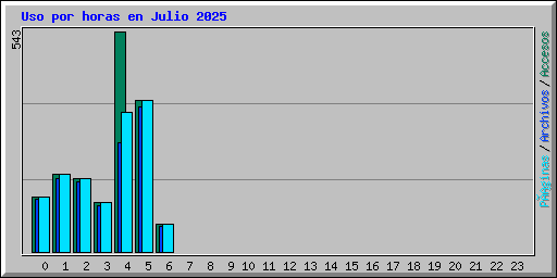 Uso por horas en Julio 2025