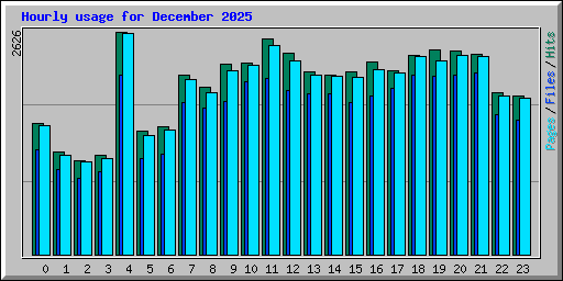 Hourly usage for December 2025