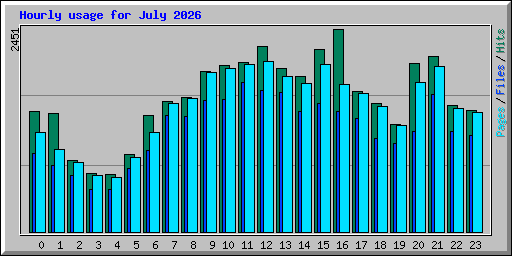 Hourly usage for July 2026